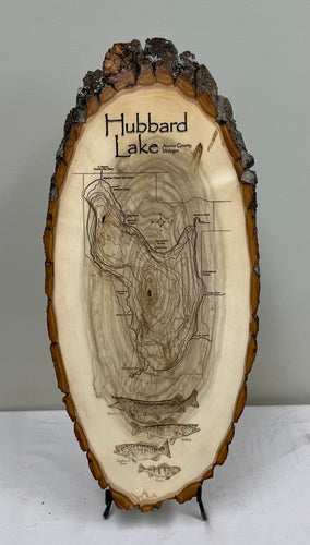 Hubbard Lake Laser Engraved Wood Plaque