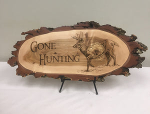 Gone Hunting Laser Engraved Wood Art