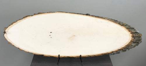Basswood Bark On Sanded Oval Wood Plaque - Medium - Wood Slice - Rustic Wood Slice - Wood Burning Slice - Craft Wood Slice