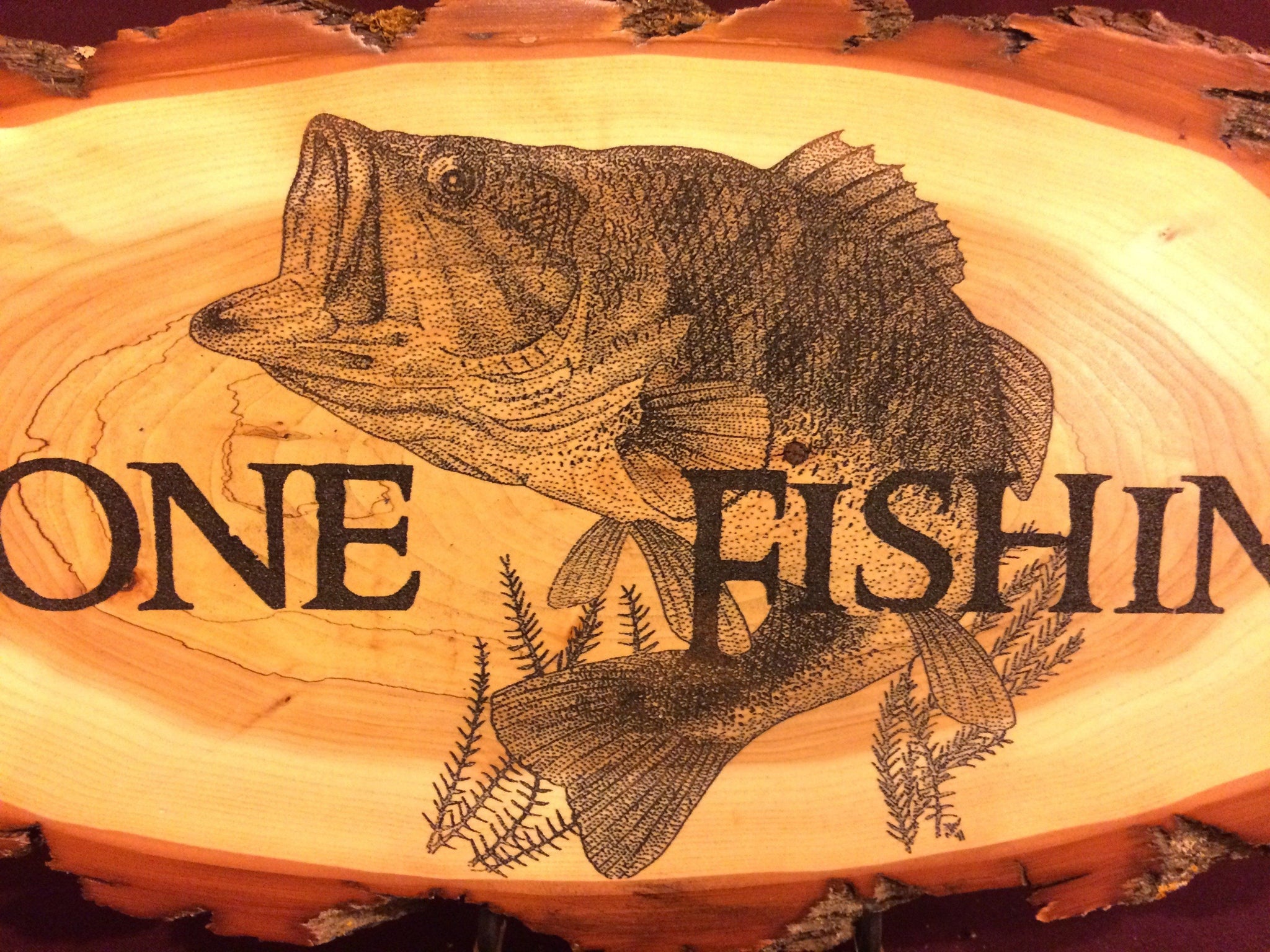 Gone Fishin' Wood Fishing Lure Sign Fine Art Print by Veruca Salt at