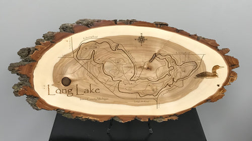 Long Lake Laser Engraved Wood Plaque