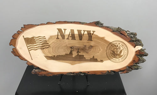 Navy Laser Engraved Wood Plaque - Navy Gift - Personalized Navy Gift