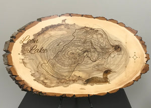 Loon Lake Laser Engraved Wood Art