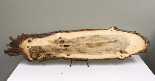 LARAS CRAFTS Round Rustic Poplar Wood with Bark Plaque