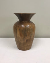 Wood turned walnut vase