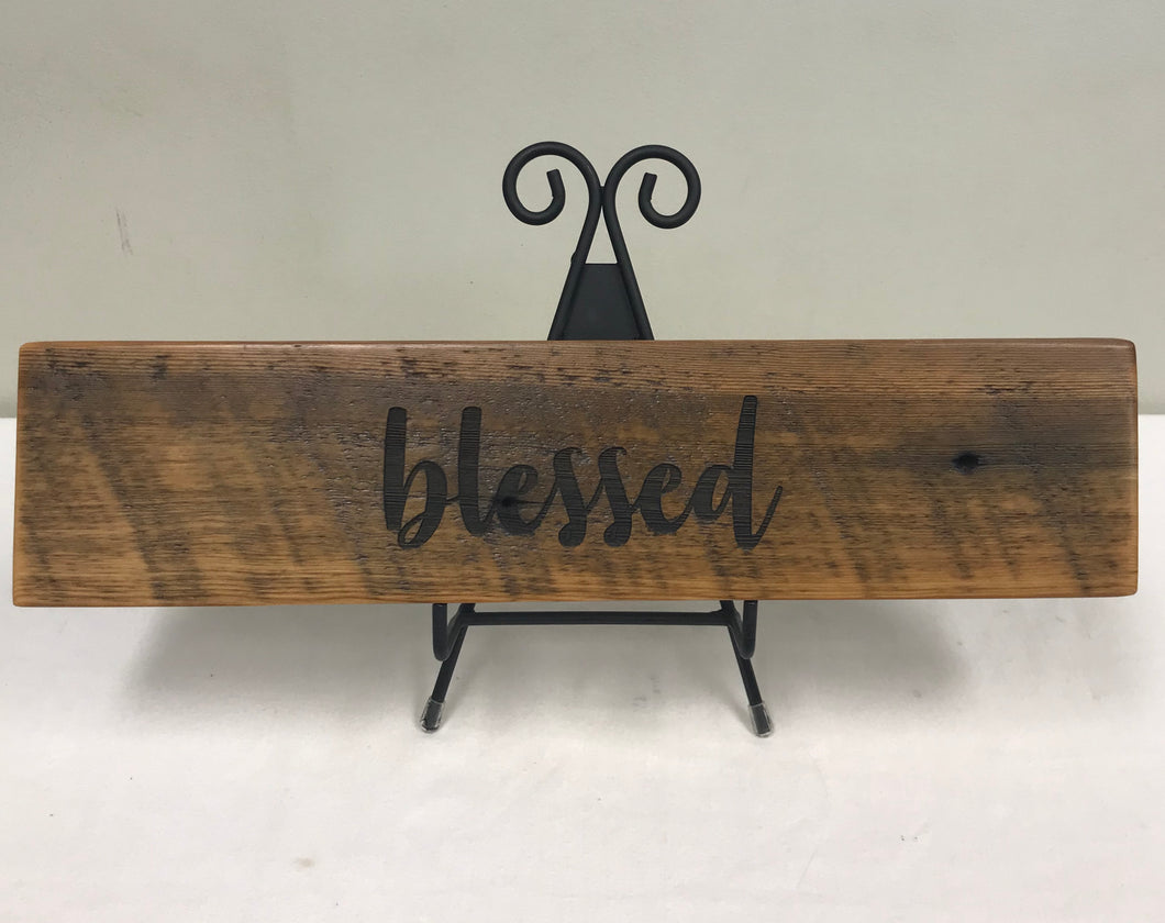 Reclaimed Barnwood Sign - Blessed