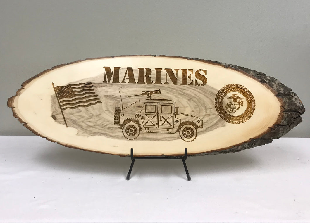 Marines Laser Engraved Wood Plaque - Marines Gift - Marines Personalized Gift