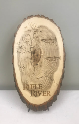 Rifle River Lasered Wood Plaque
